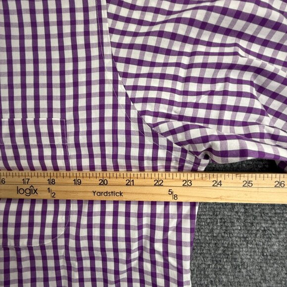 Brooks Brothers Traditional Cotton 15.5 33 Check Purple Non-Iron Shirt Button Up - Picture 6 of 16